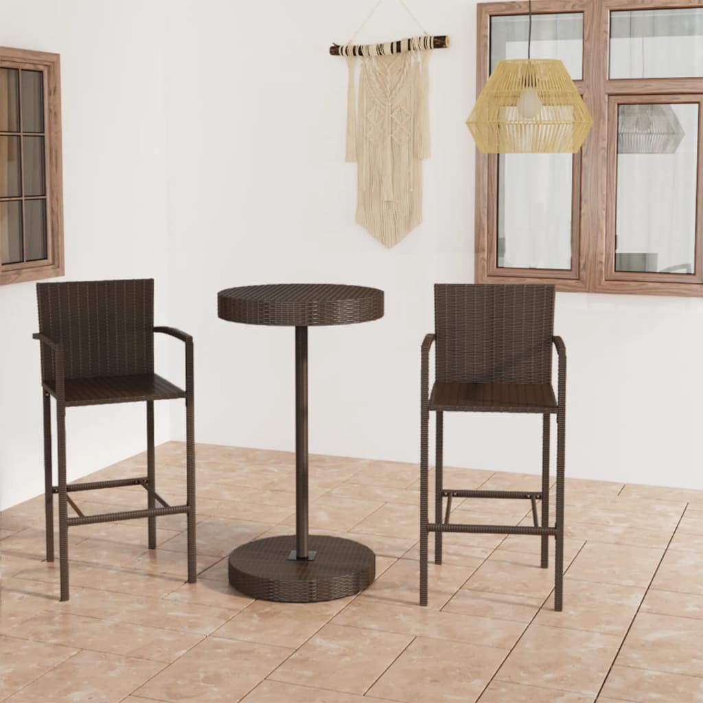 Ensemble De Bar De Jardin 5 Pcs Résine Tressée