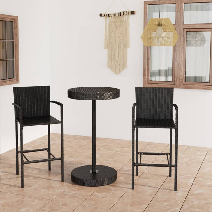 Ensemble De Bar De Jardin 5 Pcs Résine Tressée