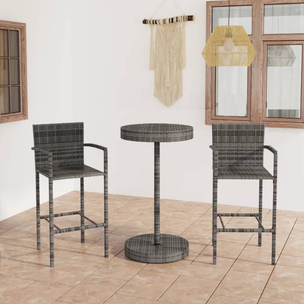 Ensemble De Bar De Jardin 5 Pcs Résine Tressée