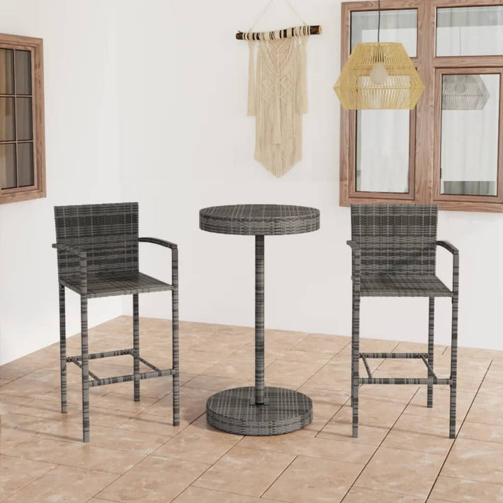 Ensemble De Bar De Jardin 5 Pcs Résine Tressée
