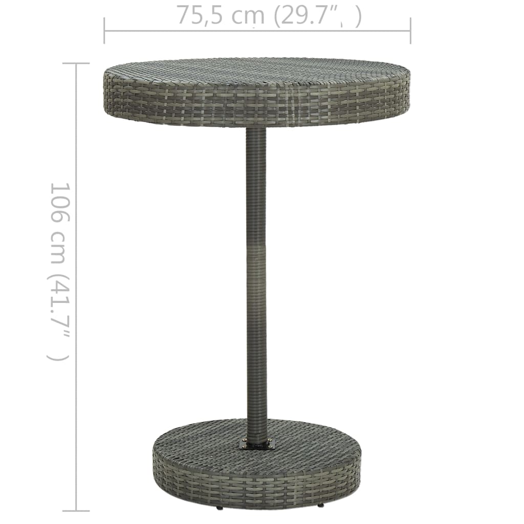 Ensemble De Bar De Jardin 5 Pcs Résine Tressée
