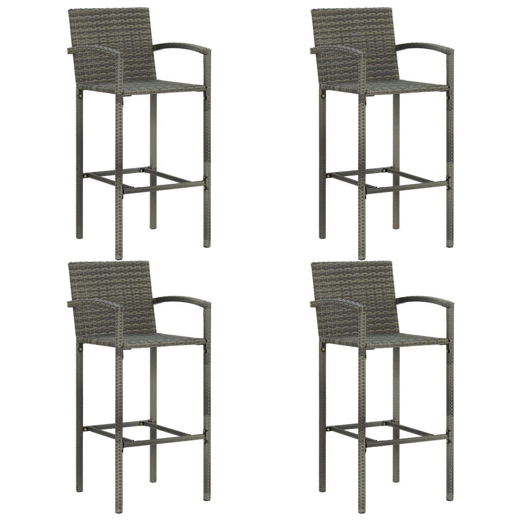 Ensemble De Bar De Jardin 5 Pcs Résine Tressée