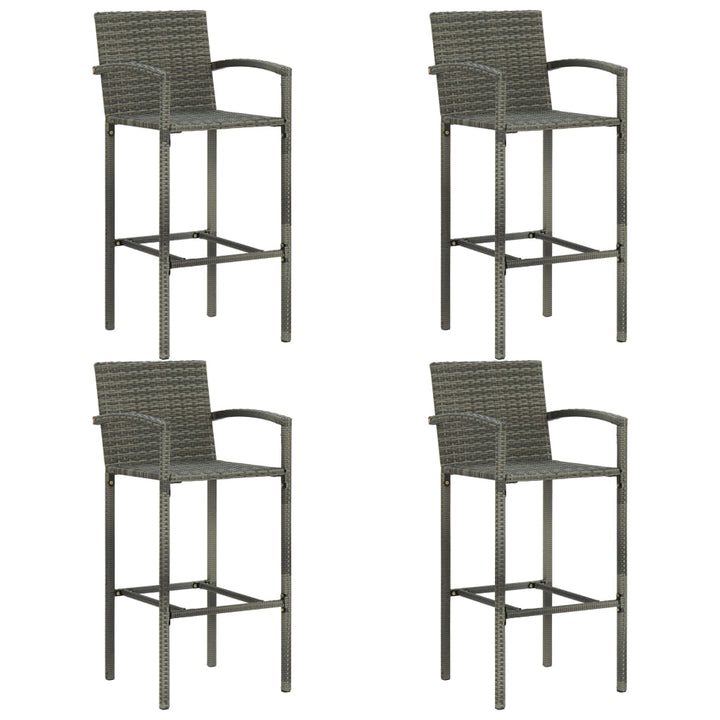 Ensemble De Bar De Jardin 5 Pcs Résine Tressée