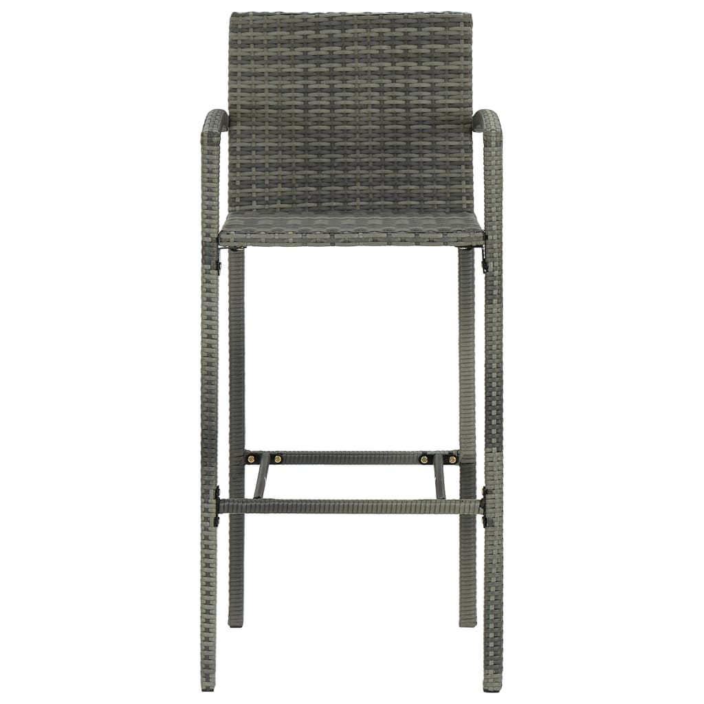 Ensemble De Bar De Jardin 5 Pcs Résine Tressée