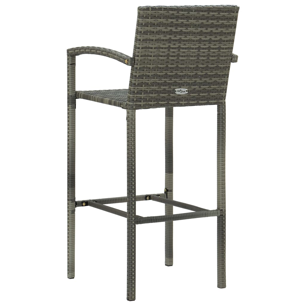 Ensemble De Bar De Jardin 5 Pcs Résine Tressée