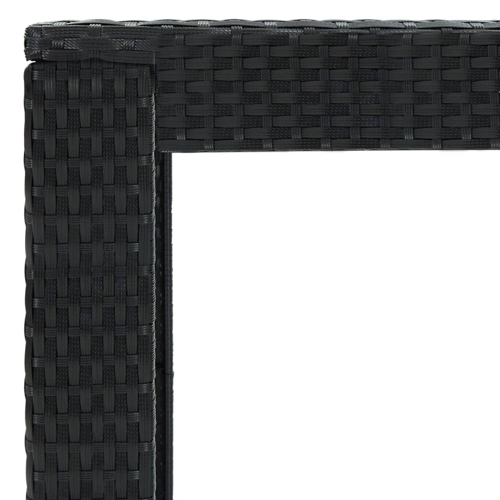 Ensemble De Bar De Jardin 7 Pcs Et Coussins Résine Tressée Noir
