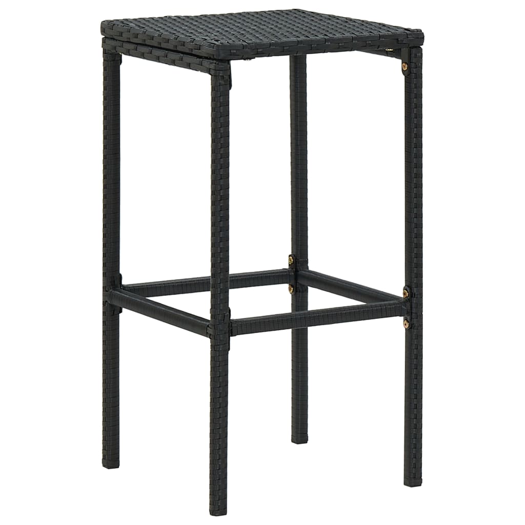 Ensemble De Bar De Jardin 7 Pcs Et Coussins Résine Tressée Noir