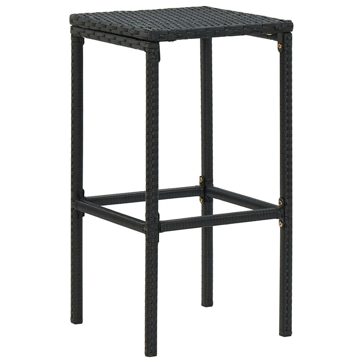 Ensemble De Bar De Jardin 7 Pcs Et Coussins Résine Tressée Noir