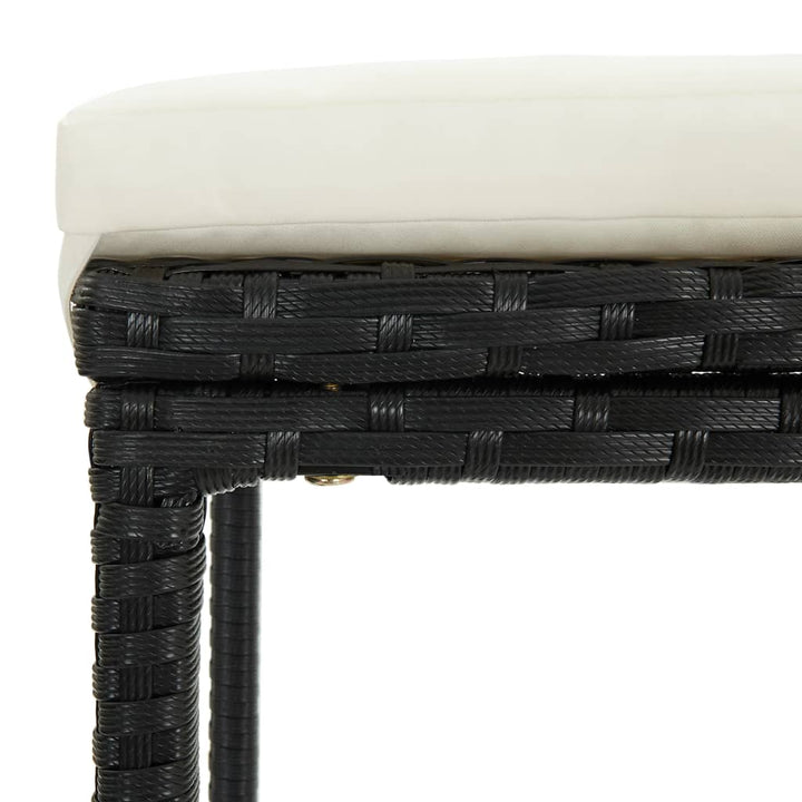 Ensemble De Bar De Jardin 7 Pcs Et Coussins Résine Tressée Noir