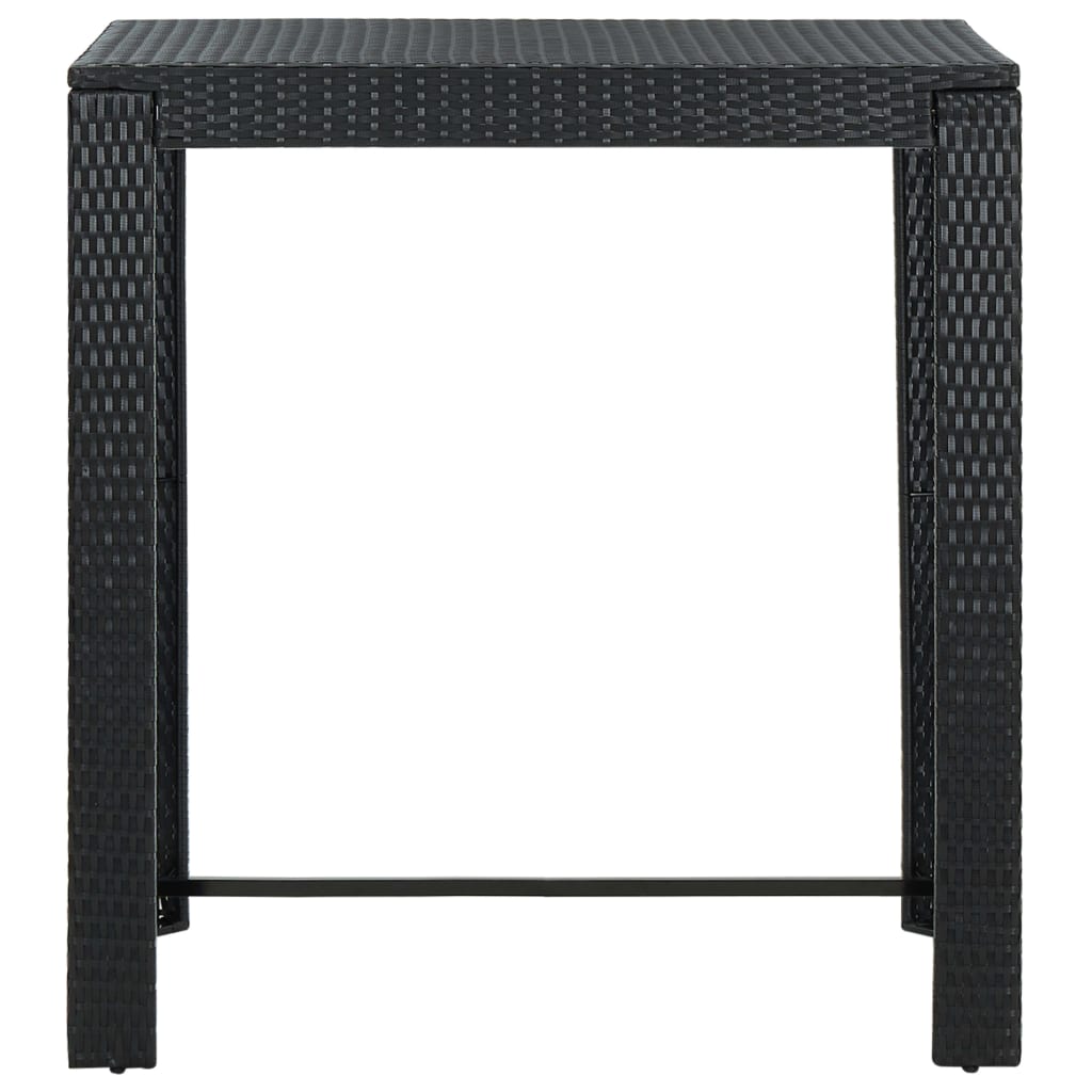Ensemble De Bar De Jardin 7 Pcs Et Coussins Résine Tressée Noir