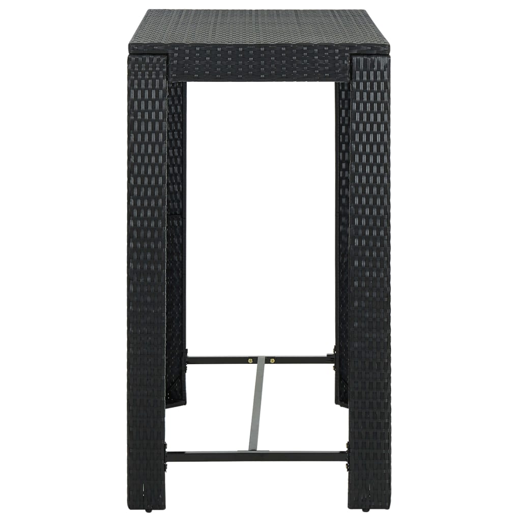 Ensemble De Bar De Jardin 7 Pcs Et Coussins Résine Tressée Noir
