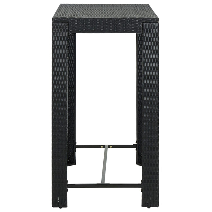 Ensemble De Bar De Jardin 7 Pcs Et Coussins Résine Tressée Noir