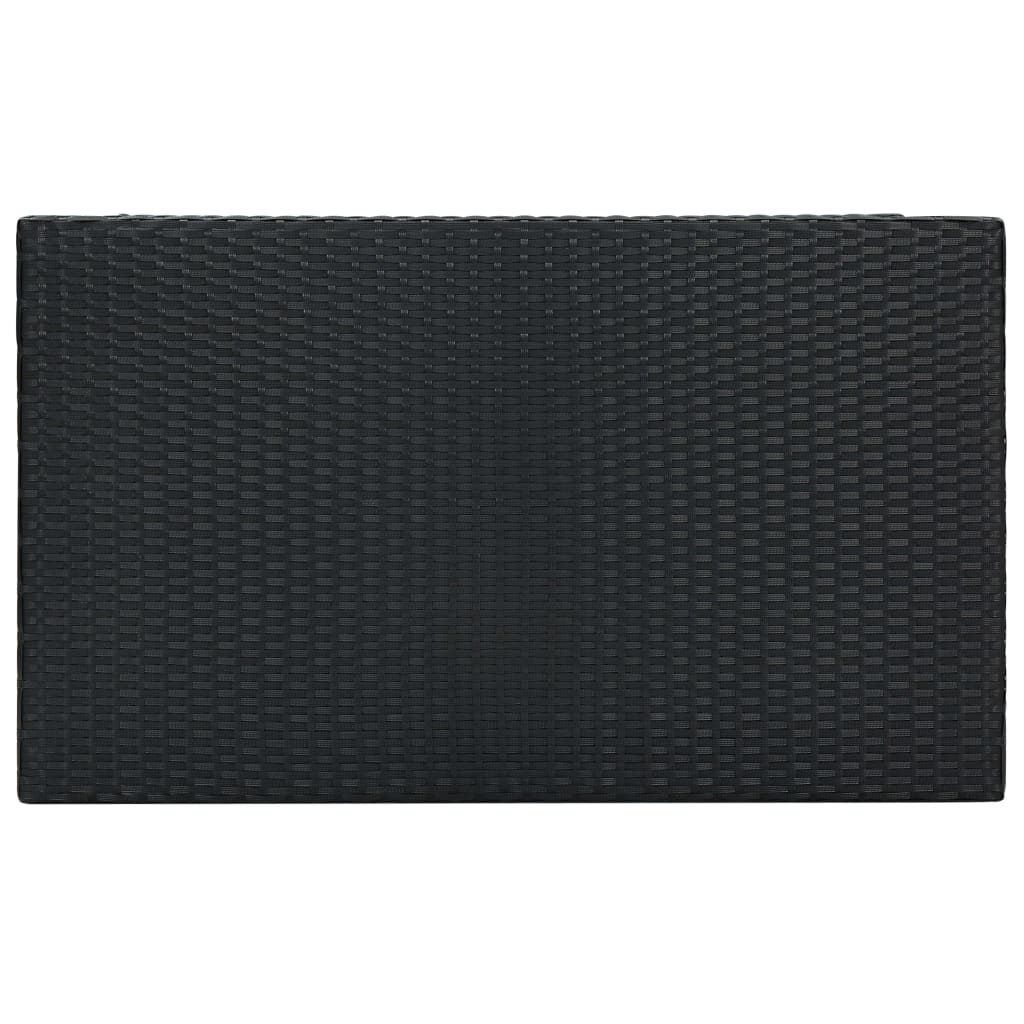 Ensemble De Bar De Jardin 7 Pcs Et Coussins Résine Tressée Noir