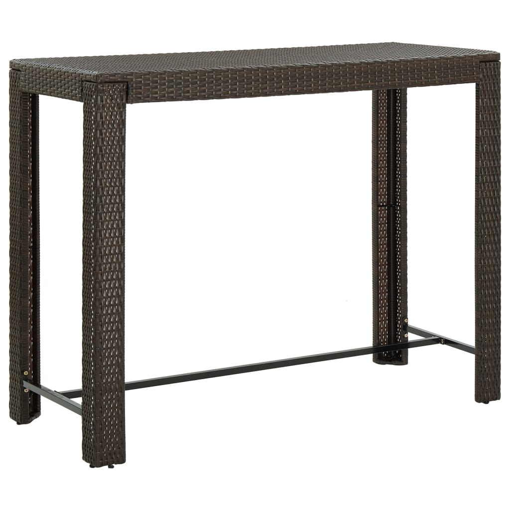 Ensemble De Bar De Jardin 9 Pcs Coussins Résine Tressée Marron