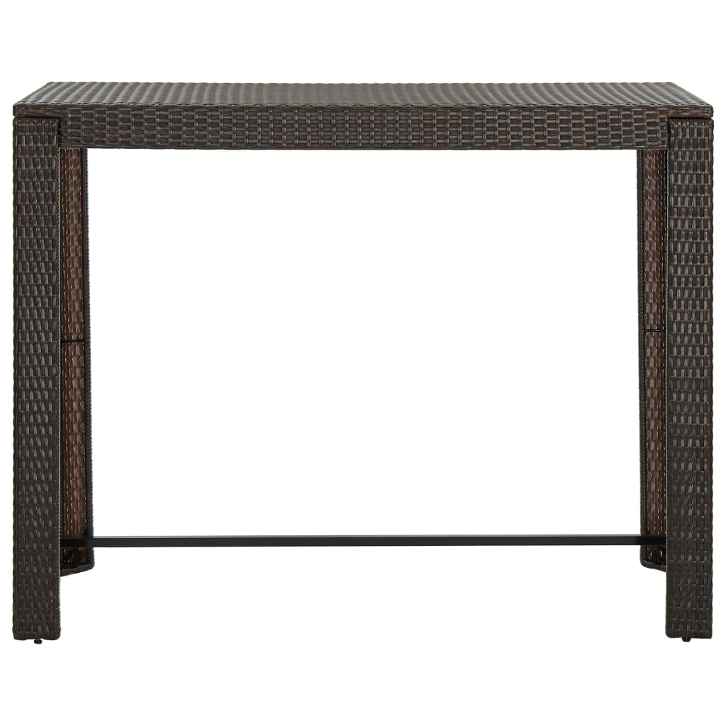 Ensemble De Bar De Jardin 9 Pcs Coussins Résine Tressée Marron