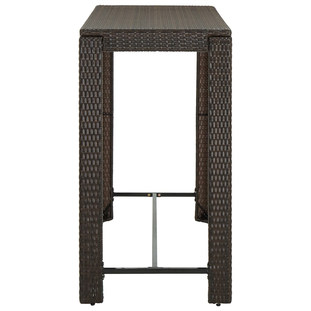 Ensemble De Bar De Jardin 9 Pcs Coussins Résine Tressée Marron