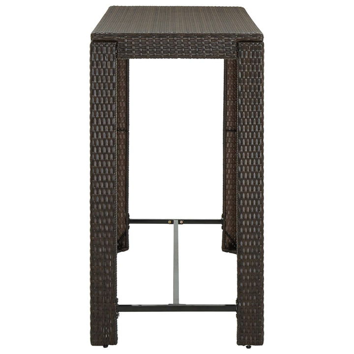 Ensemble De Bar De Jardin 9 Pcs Coussins Résine Tressée Marron
