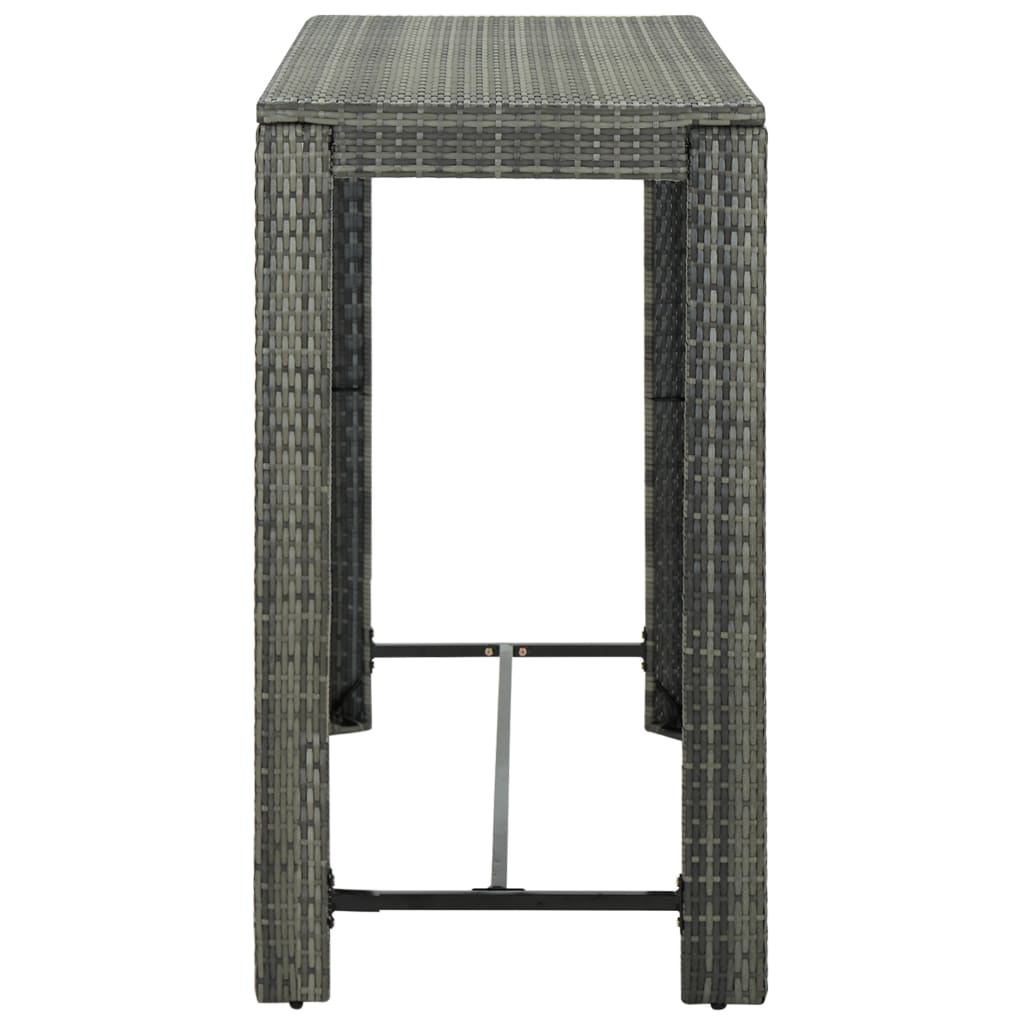 Ensemble De Bar De Jardin 9 Pcs Et Coussins Résine Tressée Gris