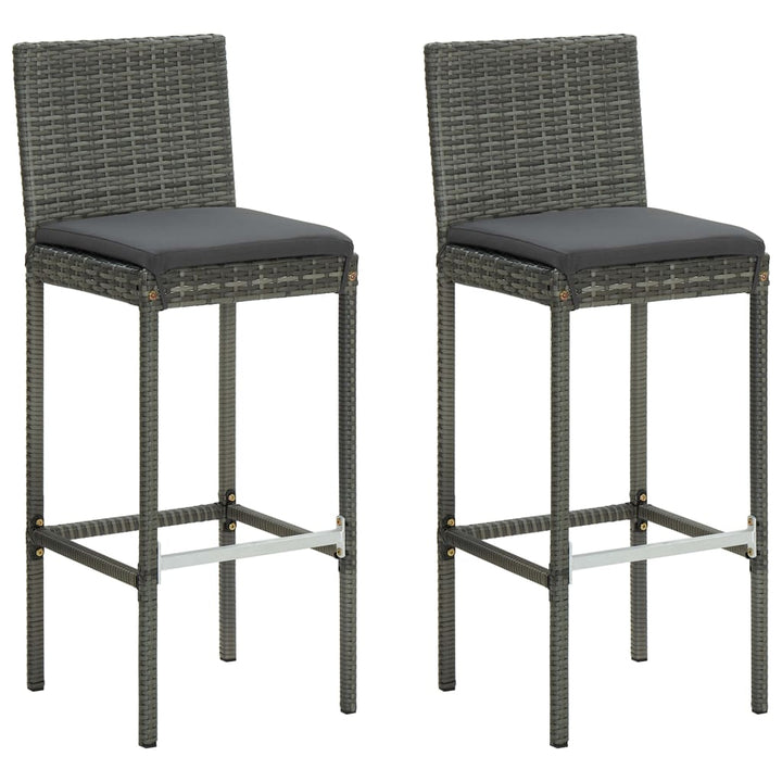 Ensemble De Bar De Jardin 3 Pcs Et Coussins Résine Tressée