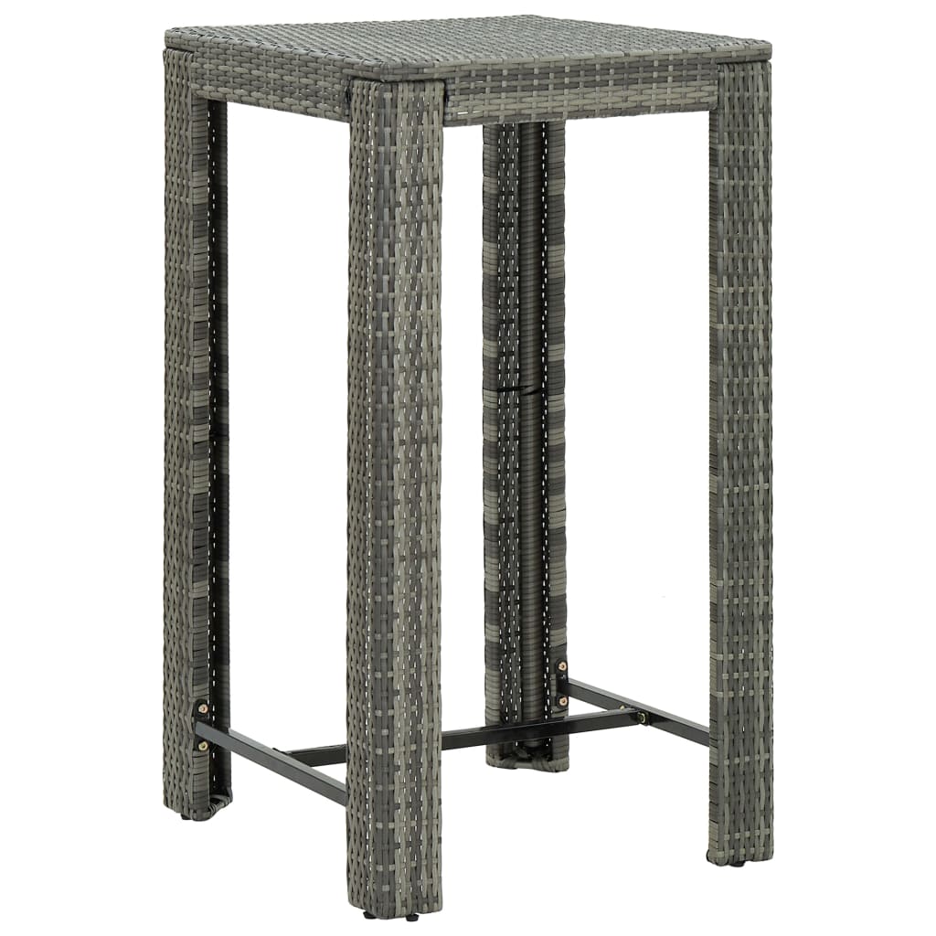 Ensemble De Bar De Jardin 3 Pcs Et Coussins Résine Tressée
