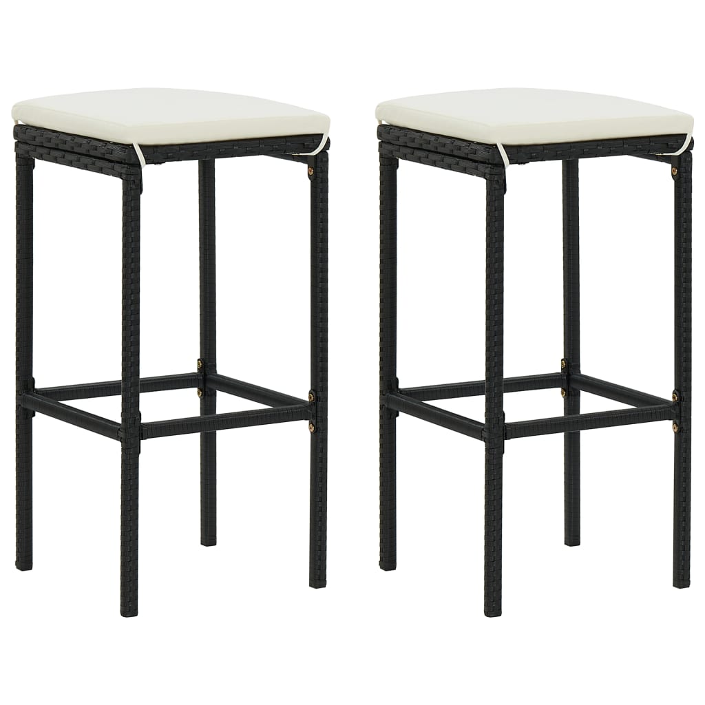 Ensemble De Bar De Jardin 3 Pcs Et Coussins Résine Tressée