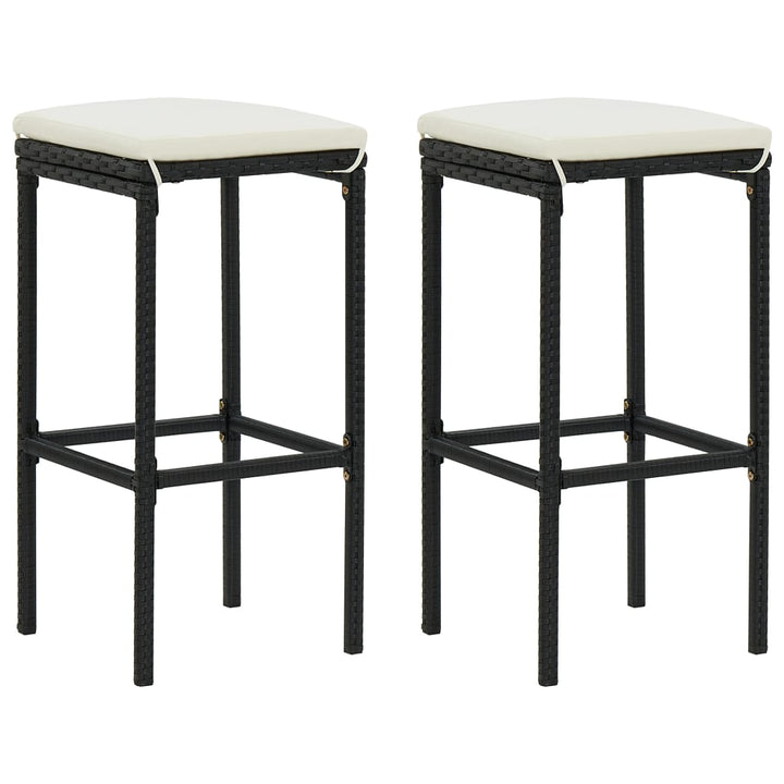 Ensemble De Bar De Jardin 3 Pcs Et Coussins Résine Tressée