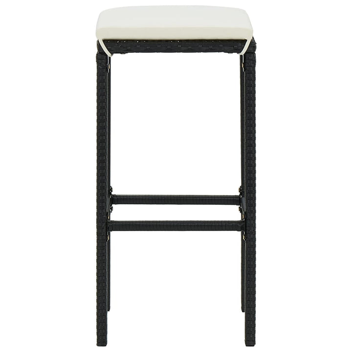 Ensemble De Bar De Jardin 3 Pcs Et Coussins Résine Tressée
