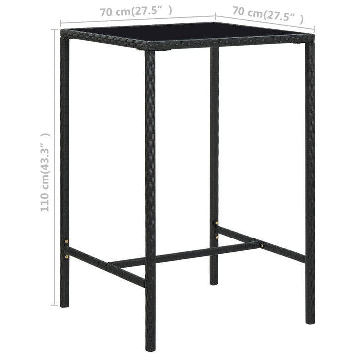Ensemble De Bar De Jardin 3 Pcs Et Coussins Résine Tressée