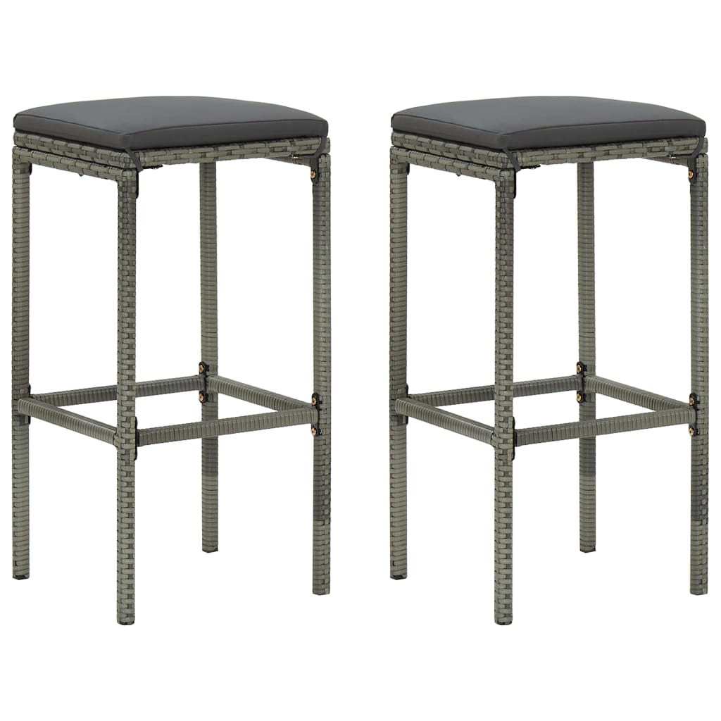 Ensemble De Bar De Jardin 3 Pcs Et Coussins Résine Tressée