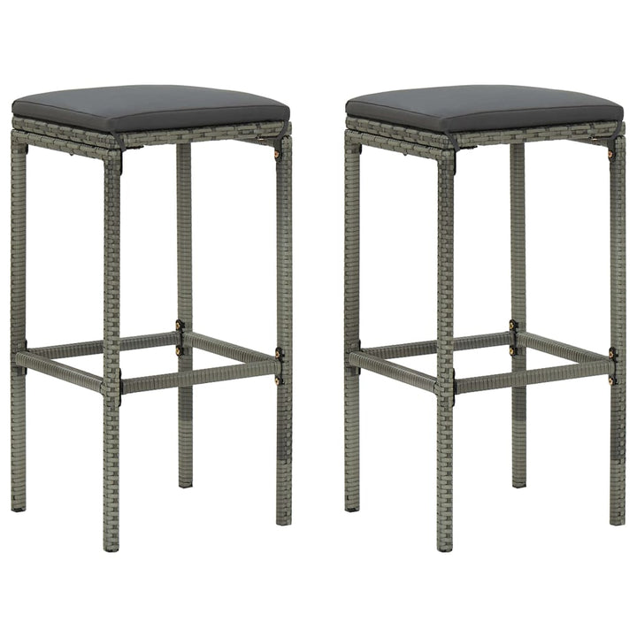 Ensemble De Bar De Jardin 3 Pcs Et Coussins Résine Tressée