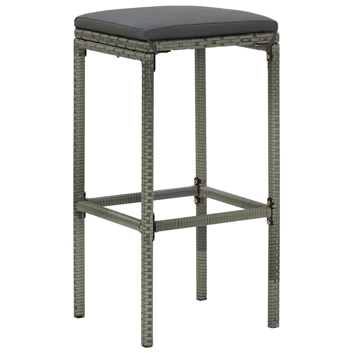 Ensemble De Bar De Jardin 3 Pcs Et Coussins Résine Tressée