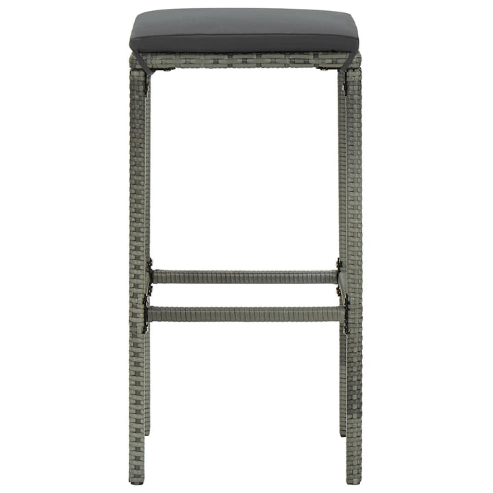 Ensemble De Bar De Jardin 3 Pcs Et Coussins Résine Tressée