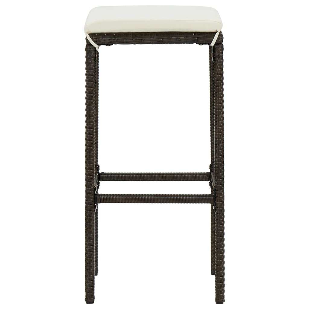 Ensemble De Bar De Jardin 5 Pcs Coussins Résine Tressée