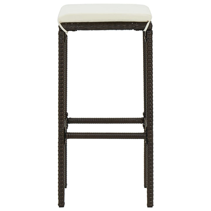Ensemble De Bar De Jardin 5 Pcs Coussins Résine Tressée
