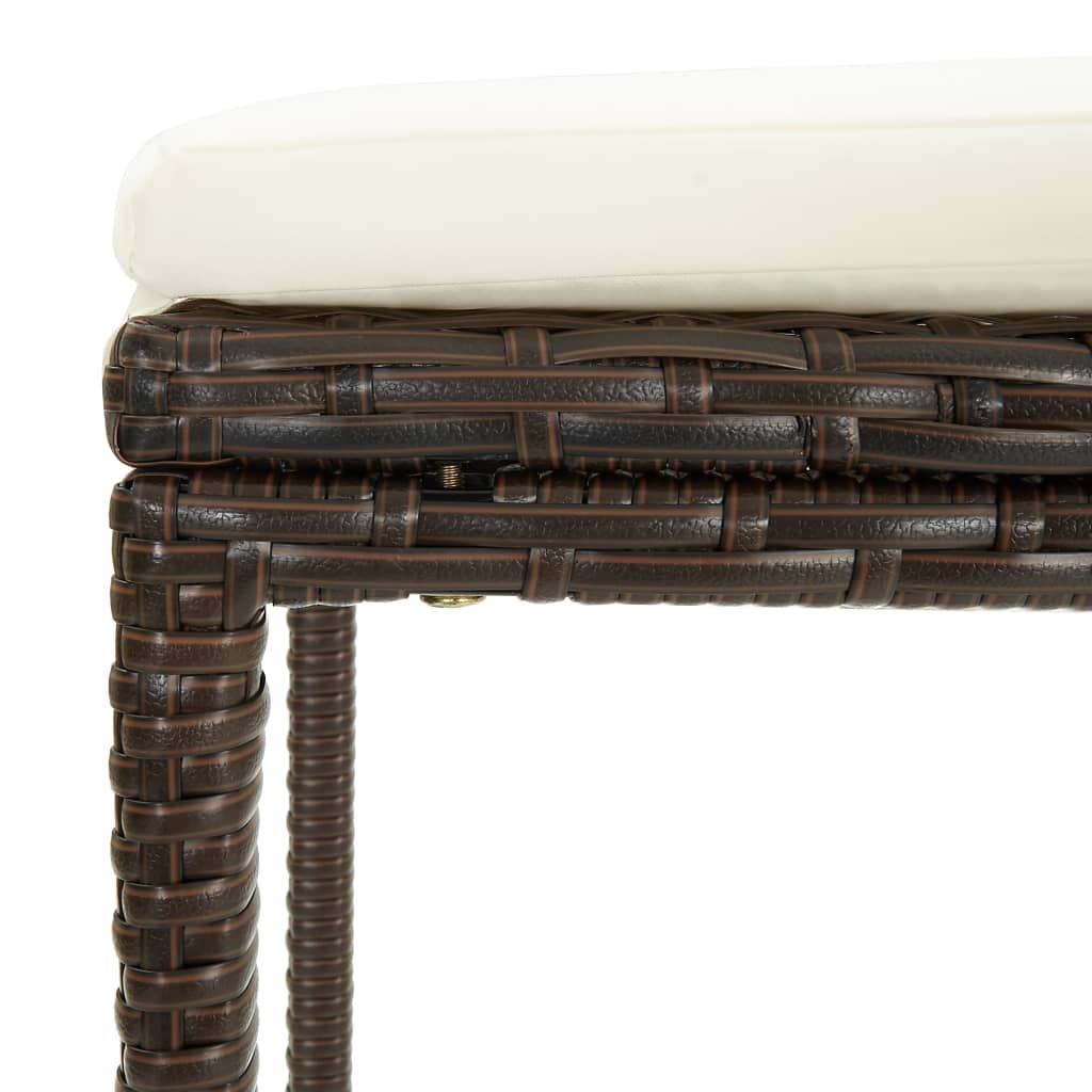 Ensemble De Bar De Jardin 5 Pcs Coussins Résine Tressée
