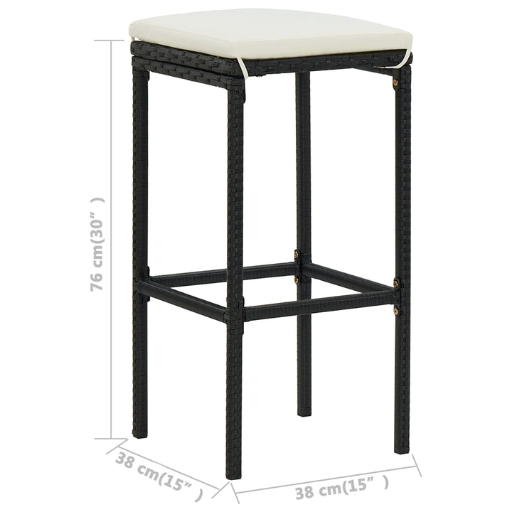 Ensemble De Bar De Jardin 5 Pcs Et Coussins Résine Tressée