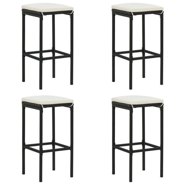 Ensemble De Bar De Jardin 5 Pcs Et Coussins Résine Tressée