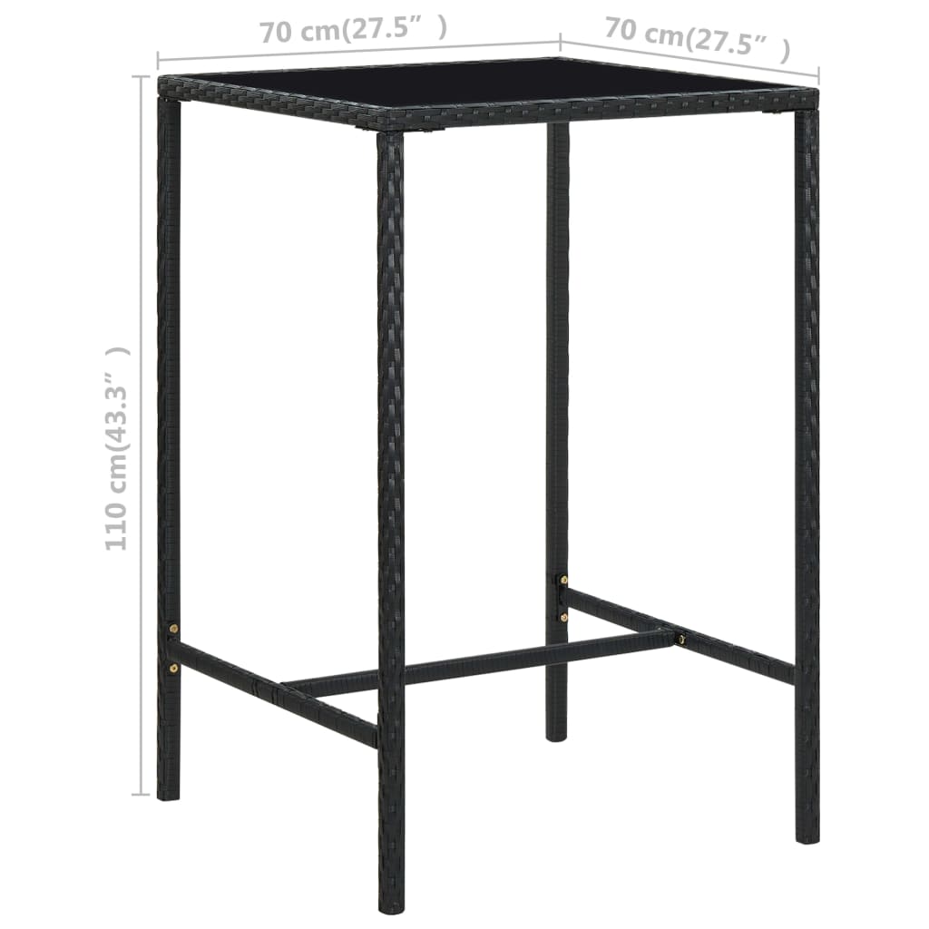 Ensemble De Bar De Jardin 5 Pcs Et Coussins Résine Tressée