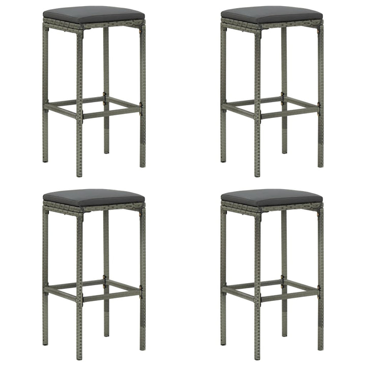 Ensemble De Bar De Jardin 5 Pcs Et Coussins Résine Tressée