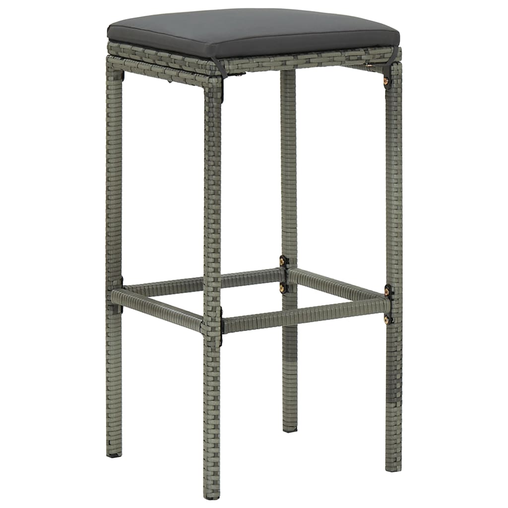 Ensemble De Bar De Jardin 5 Pcs Et Coussins Résine Tressée