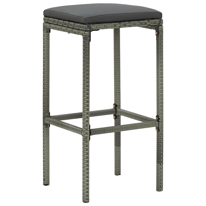 Ensemble De Bar De Jardin 5 Pcs Et Coussins Résine Tressée