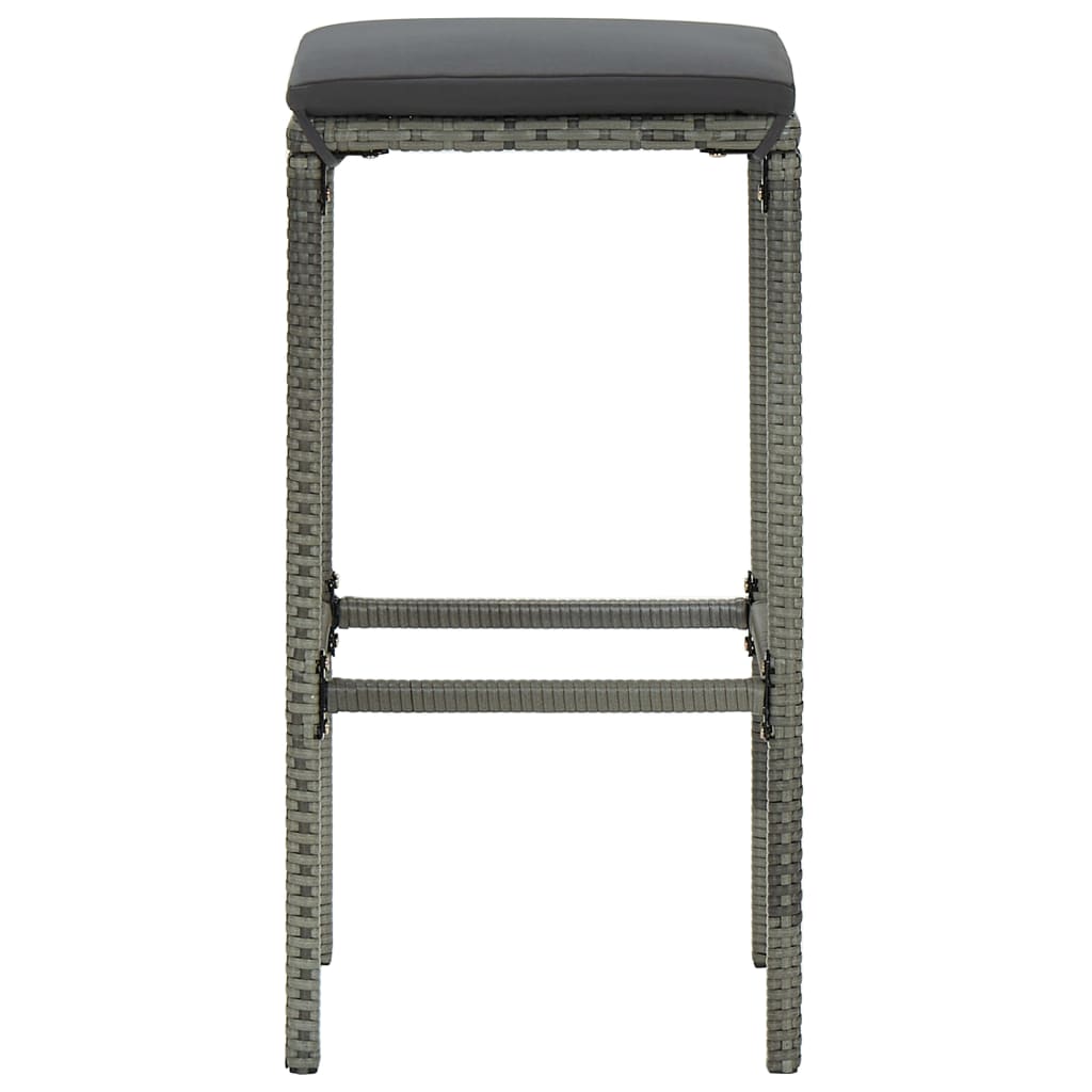 Ensemble De Bar De Jardin 5 Pcs Et Coussins Résine Tressée