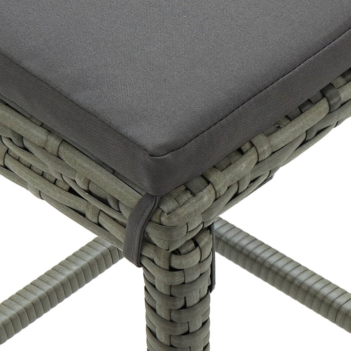 Ensemble De Bar De Jardin 5 Pcs Et Coussins Résine Tressée