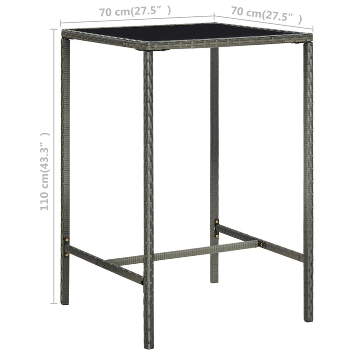 Ensemble De Bar De Jardin 5 Pcs Et Coussins Résine Tressée