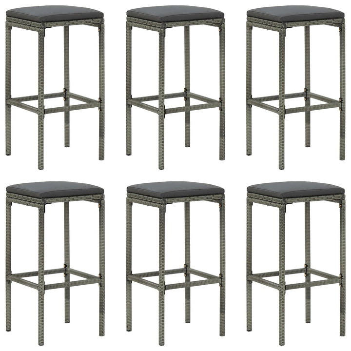 Ensemble De Bar De Jardin 7 Pcs Et Coussins Résine Tressée