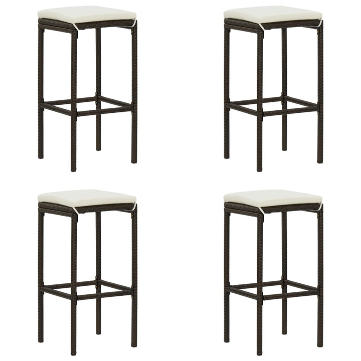 Ensemble De Bar De Jardin 9 Pcs Coussins Résine Tressée