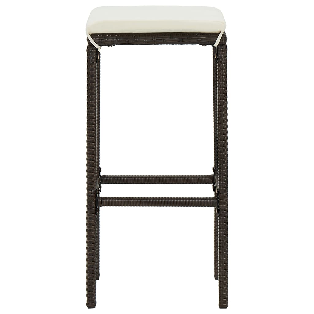 Ensemble De Bar De Jardin 9 Pcs Coussins Résine Tressée