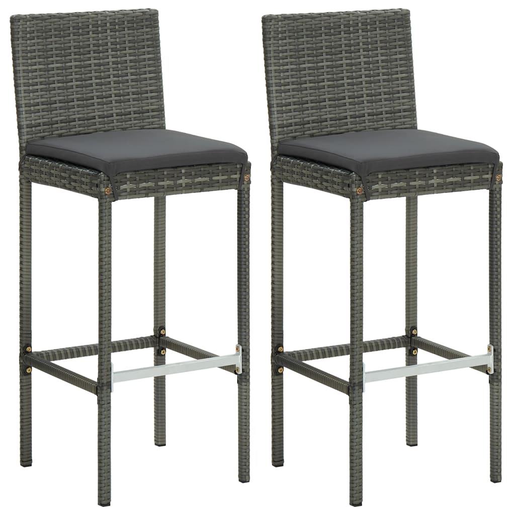 Ensemble De Bar De Jardin 3 Pcs Et Coussins Résine Tressée