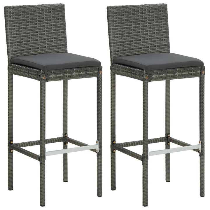 Ensemble De Bar De Jardin 3 Pcs Et Coussins Résine Tressée