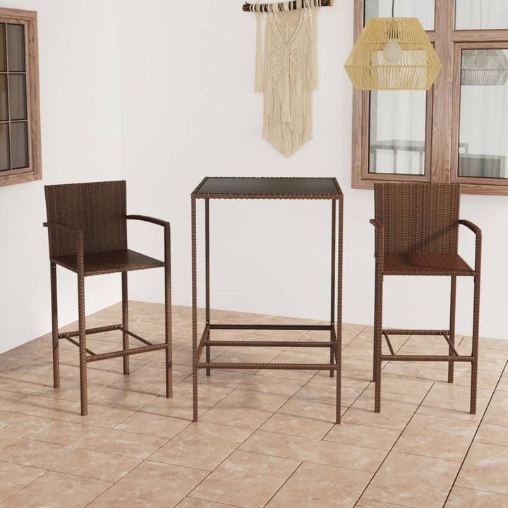 Ensemble De Bar De Jardin 5 Pcs Résine Tressée